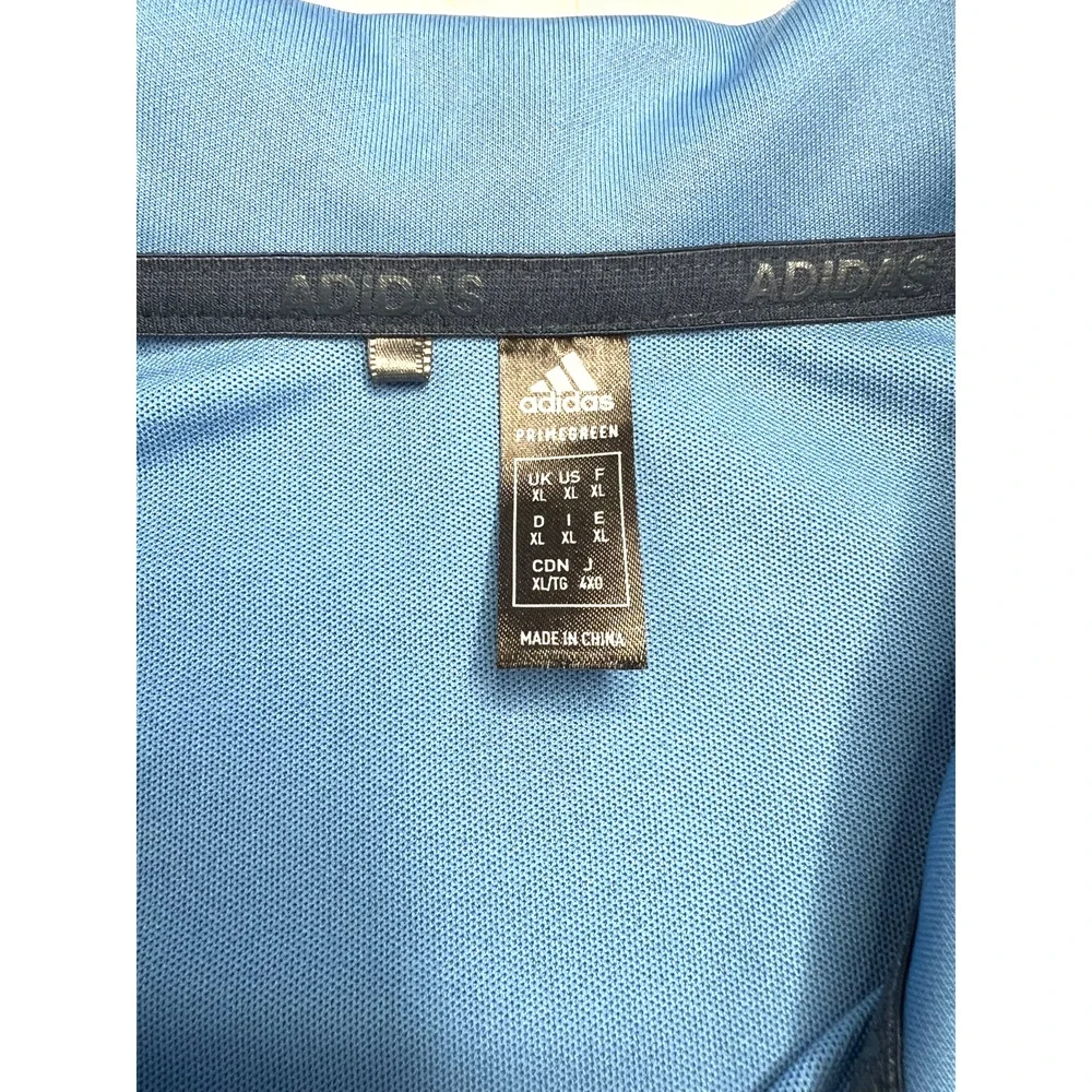 Adidas Men's Blue Plaid Golf Polo Shirt‎ Size XL